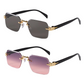 Lunettes de Soleil Rectangulaires Sans Monture pour Homme et Femme