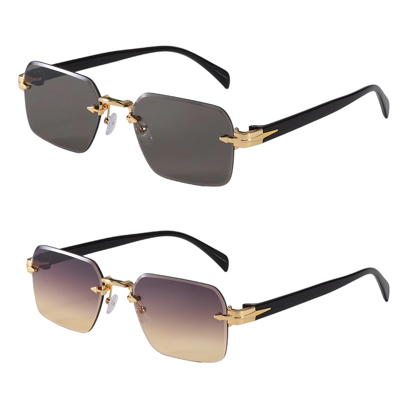 Lunettes de Soleil Rectangulaires Sans Monture pour Homme et Femme