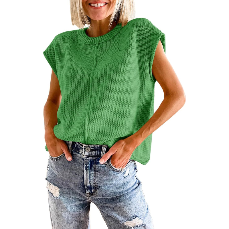 Gilet sans manches en maille pour femme