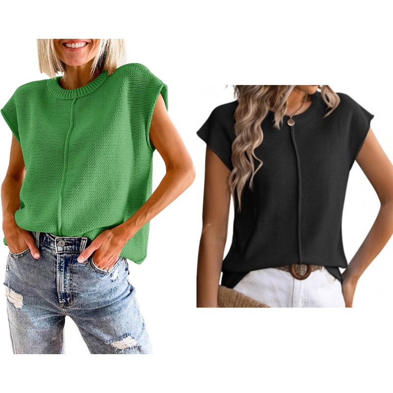 Gilet sans manches en maille pour femme