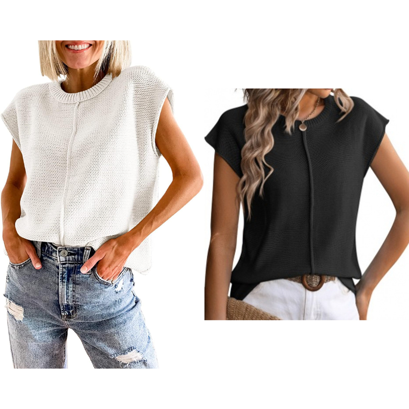 Gilet sans manches en maille pour femme