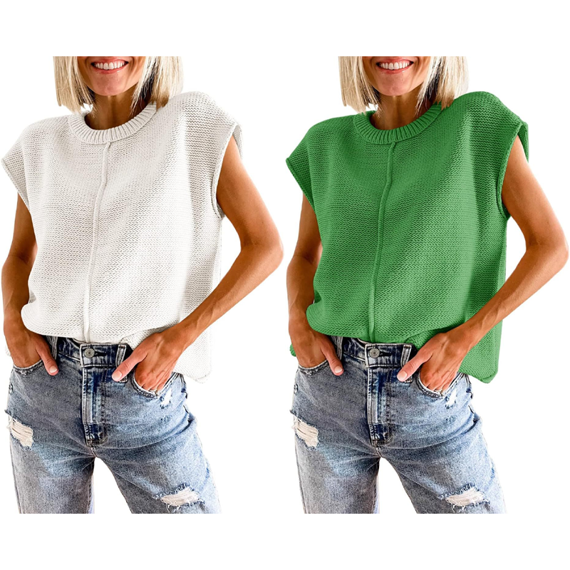 Gilet sans manches en maille pour femme