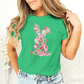T-shirt pour femme avec motif floral de Pâques et lapin