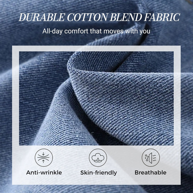 💎 55% DE RÉDUCTION ! Jean Taille Haute Jambe Large – Tissu Coton Respirant pour Confort Absolu ☁️🌿【Stock Limité】