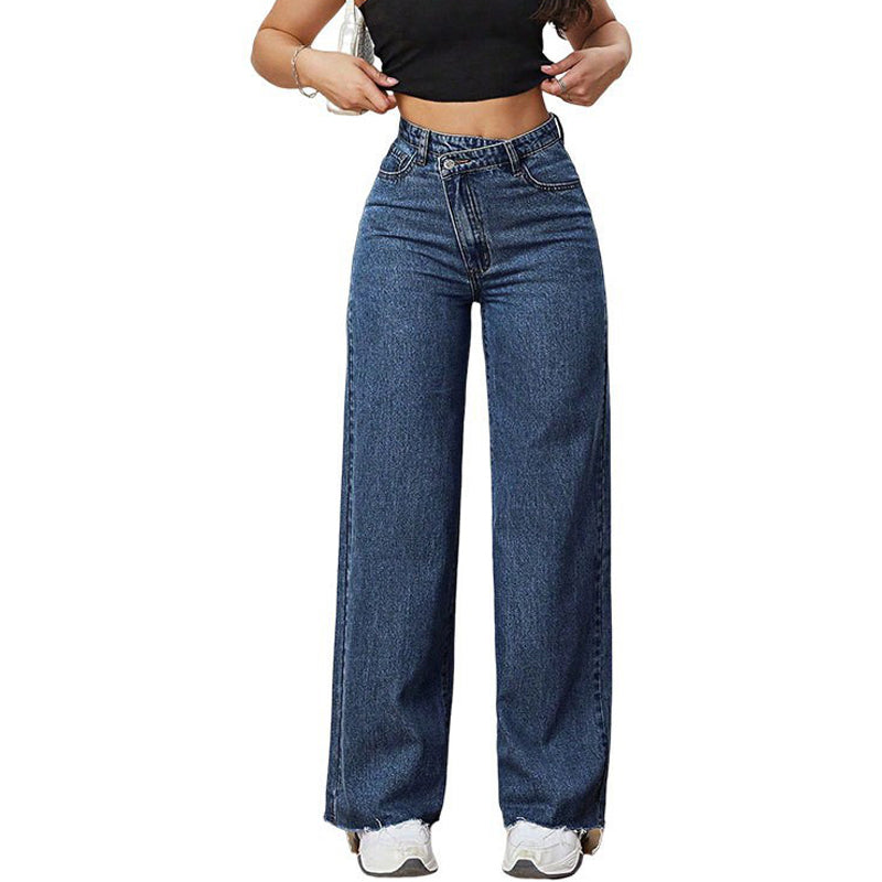 💎 55% DE RÉDUCTION ! Jean Taille Haute Jambe Large – Tissu Coton Respirant pour Confort Absolu ☁️🌿【Stock Limité】