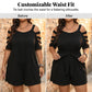 👗50 % de réduction !✨Combinaison-short décontractée à épaules dénudées pour femme avec ceinture à nouer
