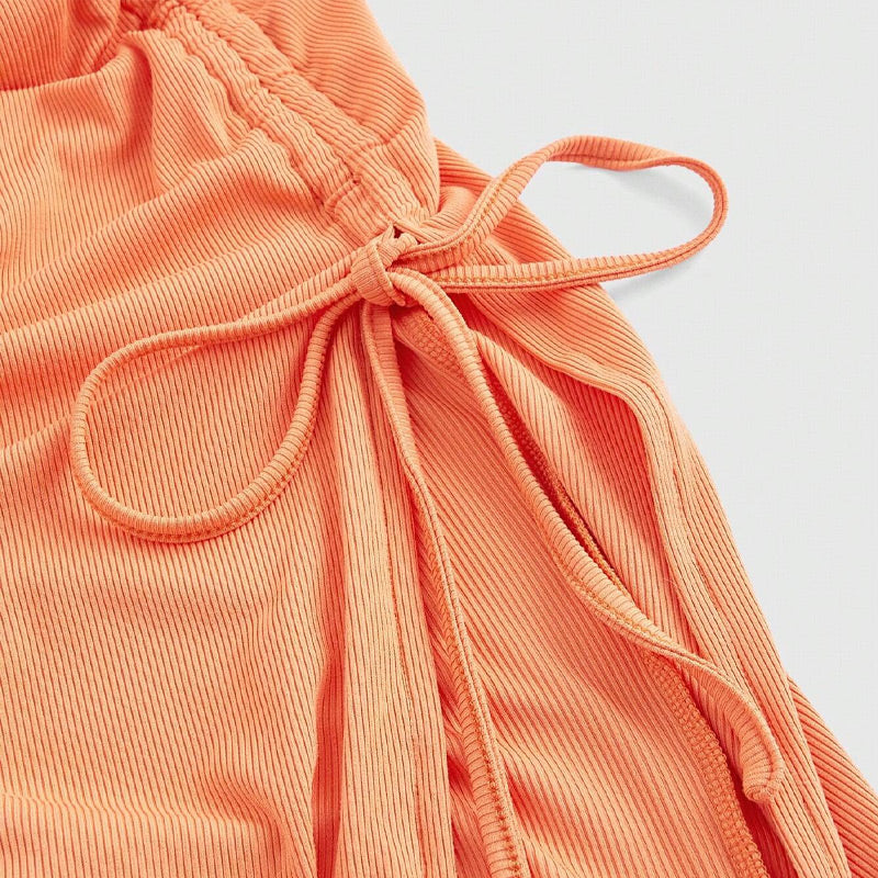 Robe débardeur avec fentes latérales et cordon froncé