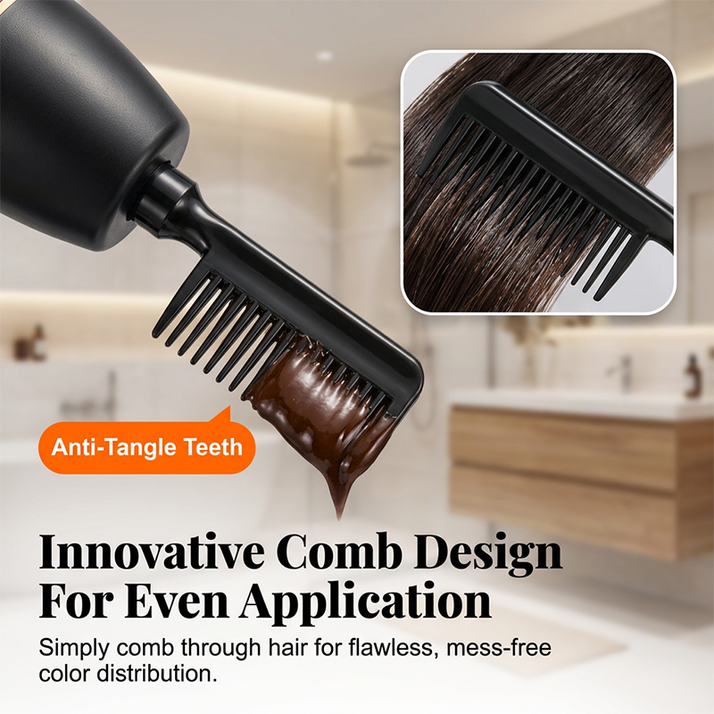 Peigne applicateur de teinture végétale pour usage domestique