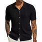 Chemise à manches courtes en maille pour homme, avec boutons