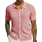 Chemise à manches courtes en maille pour homme, avec boutons