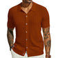 Chemise à manches courtes en maille pour homme, avec boutons