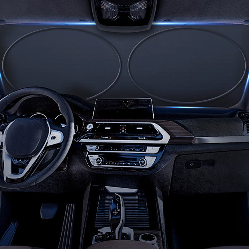 Pare-soleil pliable pour pare-brise de voiture avec sac de rangement