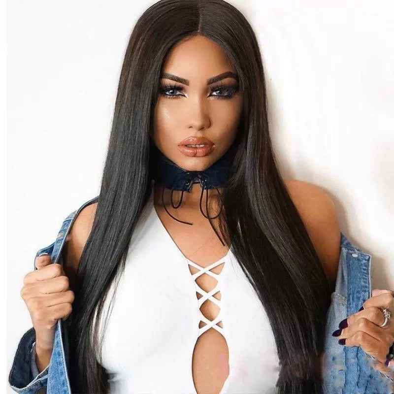 🔥‑50% OFFRE LIMITÉE👩‍🦰 Perruque frontale droite soie, compacte et naturelle, confortable à porter au quotidien ✨
