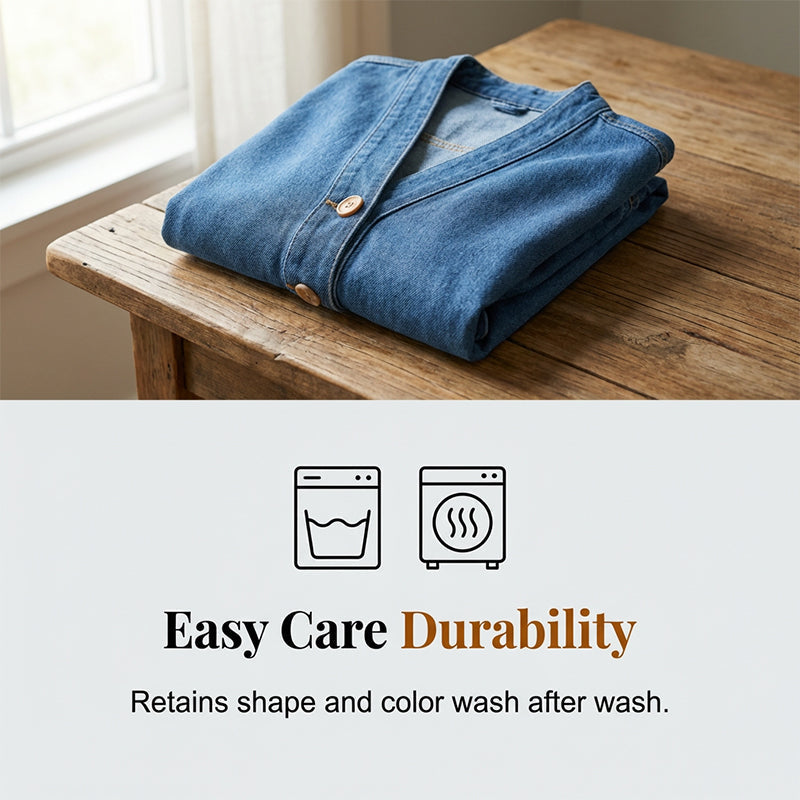 ⏳Limited-time 50% off⏰Women's Classic Button Front Denim Jacket🧥