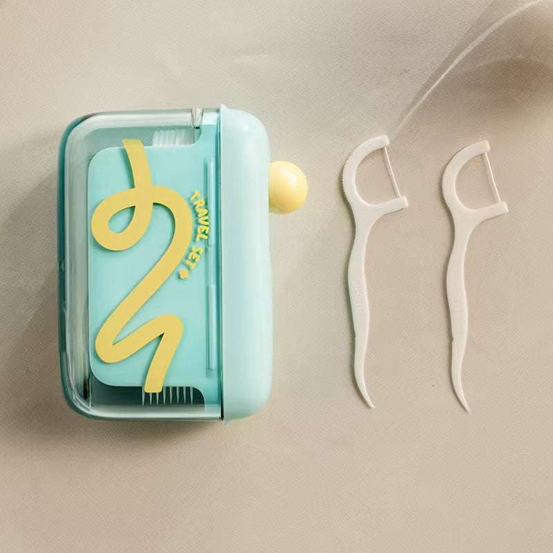 🧳🦷 Distributeur de fil dentaire portable – Rechargeable, format compact, se glisse dans le sac ou la trousse de toilette, encouragez une bonne hygiène bucco-dentaire partout 🌿👌