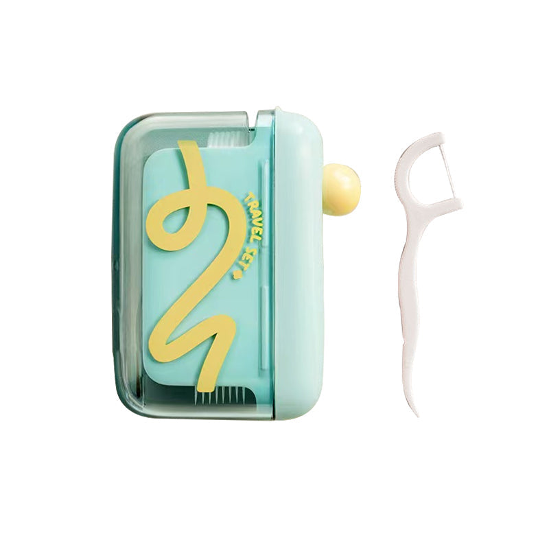 🧳🦷 Distributeur de fil dentaire portable – Rechargeable, format compact, se glisse dans le sac ou la trousse de toilette, encouragez une bonne hygiène bucco-dentaire partout 🌿👌
