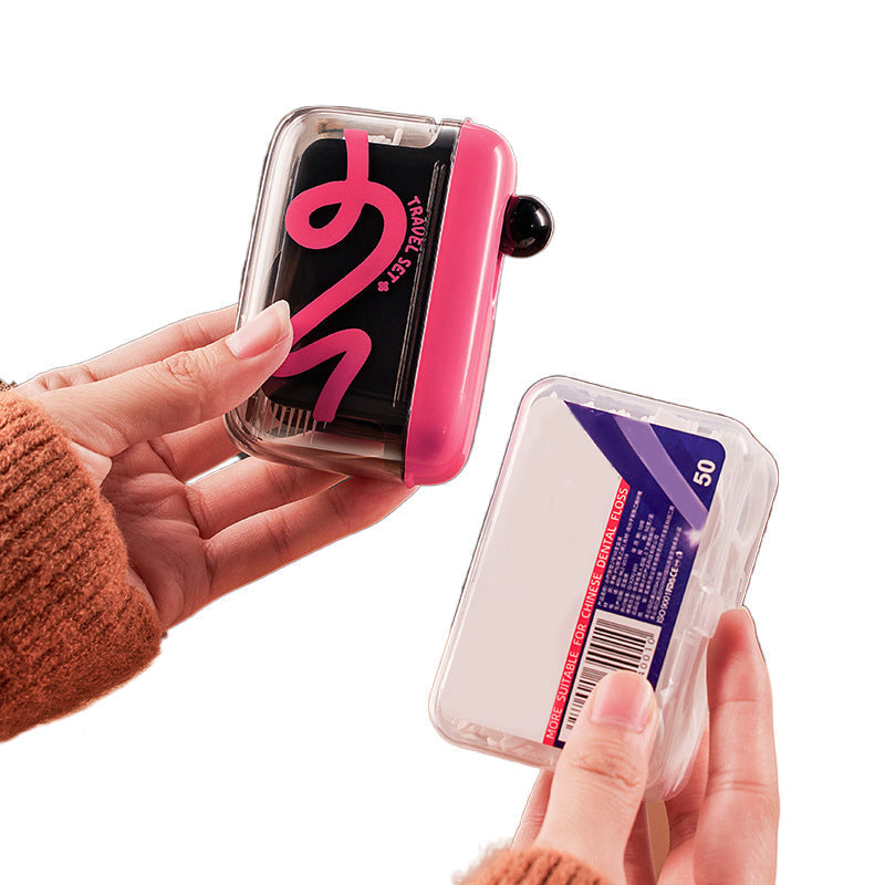 🧳🦷 Distributeur de fil dentaire portable – Rechargeable, format compact, se glisse dans le sac ou la trousse de toilette, encouragez une bonne hygiène bucco-dentaire partout 🌿👌