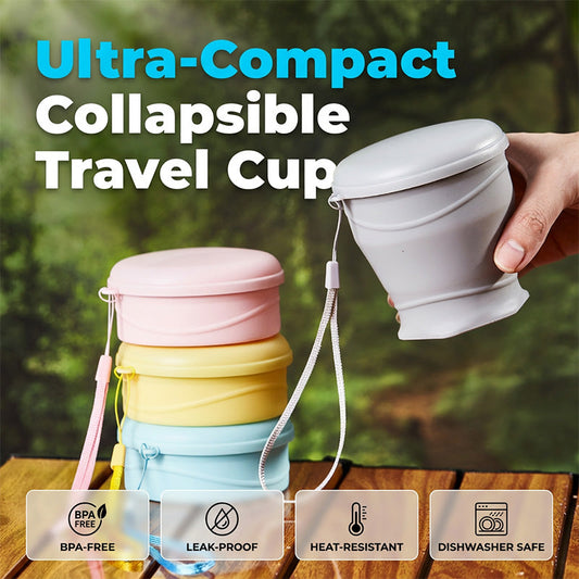 Gobelet de voyage pliable en silicone avec couvercle