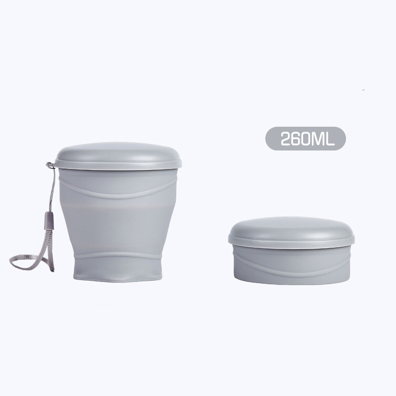 Gobelet de voyage pliable en silicone avec couvercle