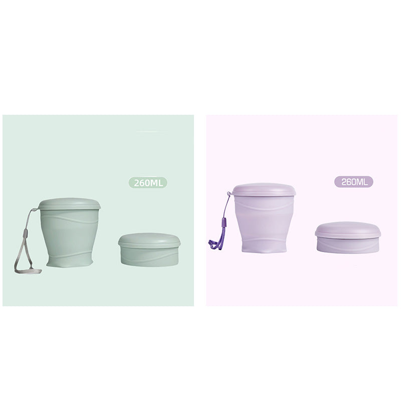 Gobelet de voyage pliable en silicone avec couvercle