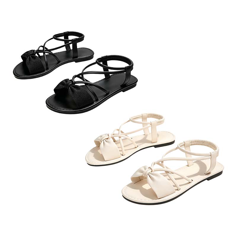 Sandales plates pour femme à brides croisées