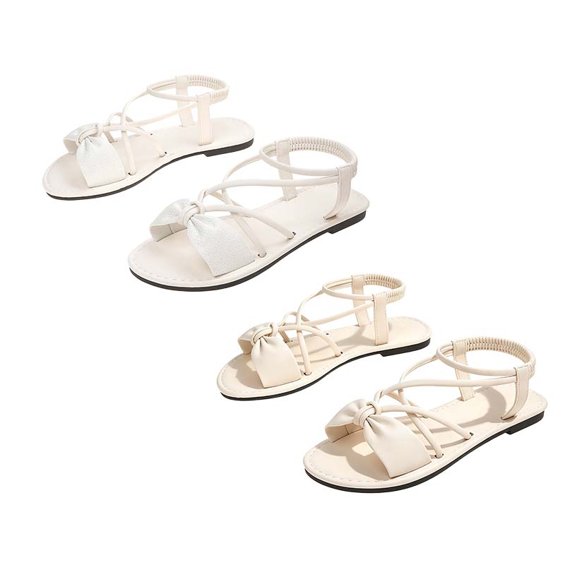 Sandales plates pour femme à brides croisées
