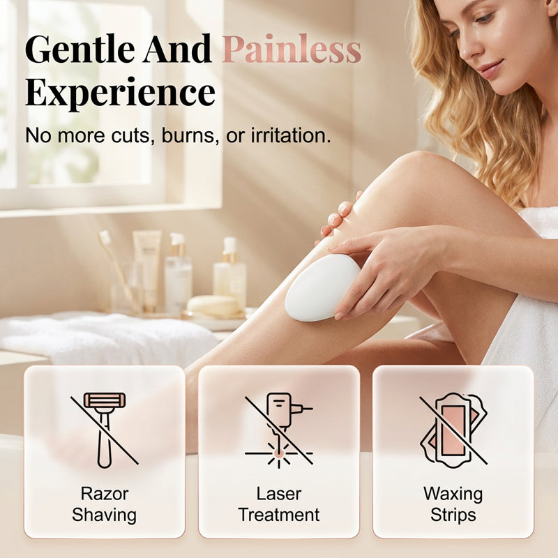 ✨Épilateur à cristaux sans douleur, exfoliant double‑action, peau lisse pour jambes et bras 🦵