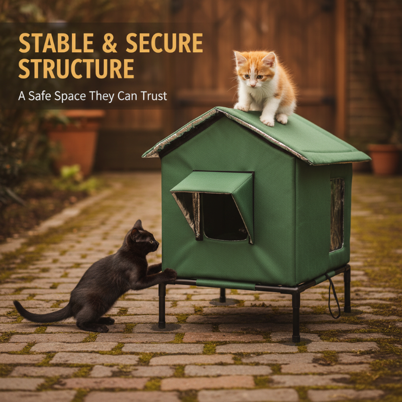 🐈 -50% ! 🌧️ Maison pour Chat Extérieure Surélevée Toutes Saisons – Oxford + Aluminium Thermique – Imperméable & Isolée – Pliable pour Confort Douillet ✨