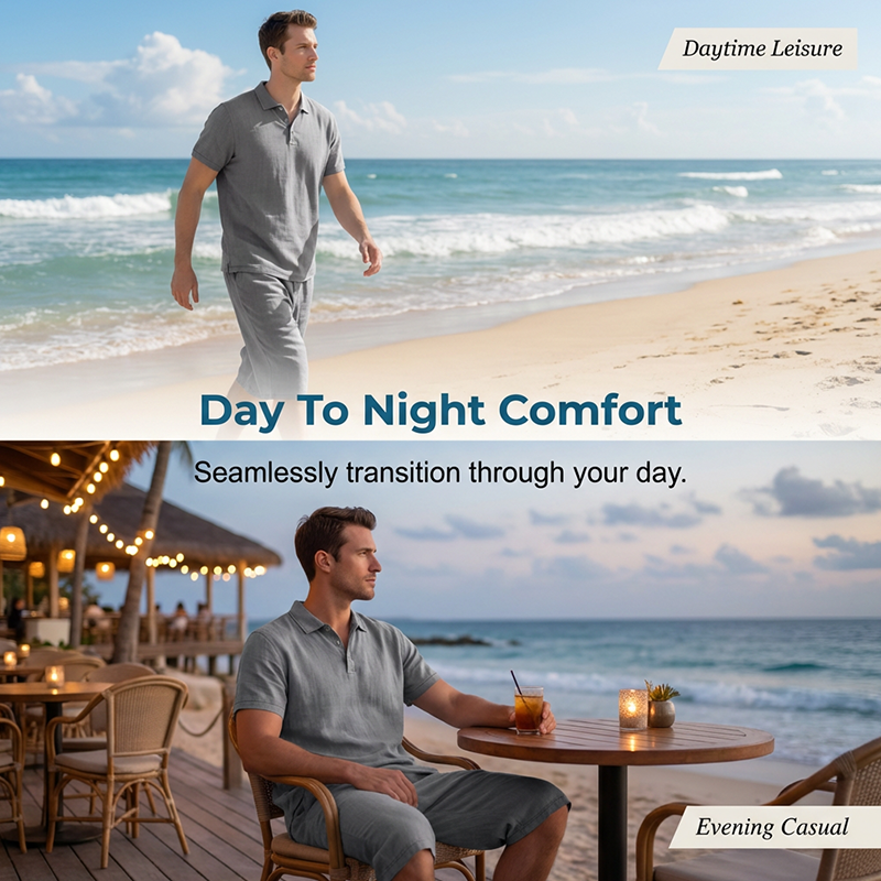 👔🌿 PROMO FLASH 50% ! Ensemble Homme Décontracté en Lin – Chemise & Pantalon, Respirant, 7 Couleurs, Taille S-3XL, Parfait pour l'Été & Vacances 🍃