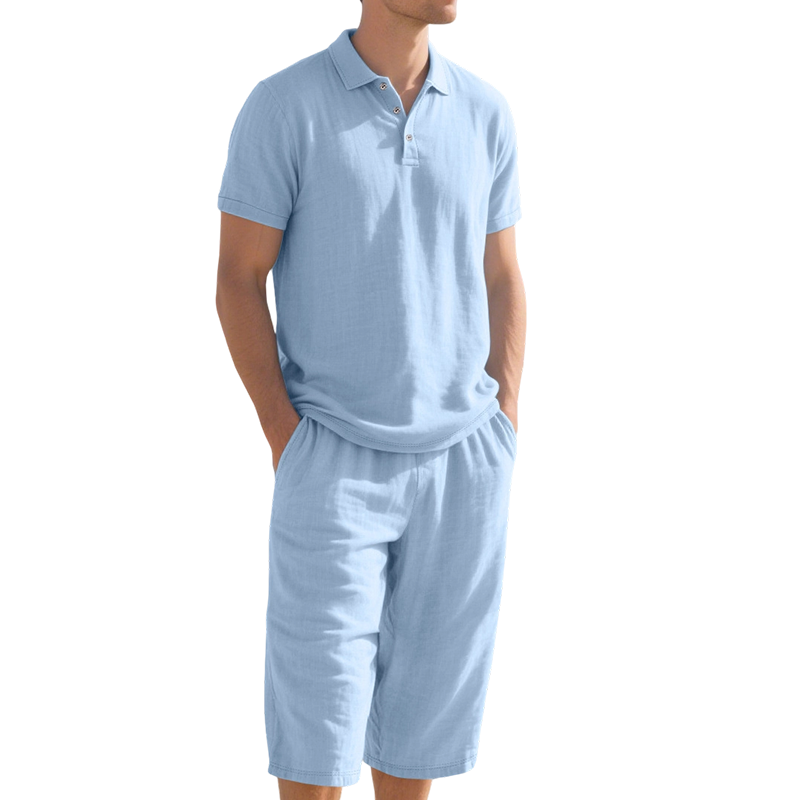 👔🌿 PROMO FLASH 50% ! Ensemble Homme Décontracté en Lin – Chemise & Pantalon, Respirant, 7 Couleurs, Taille S-3XL, Parfait pour l'Été & Vacances 🍃