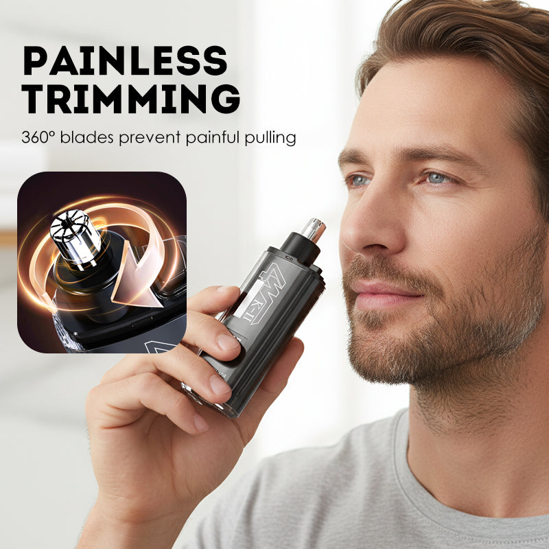 🔥 -50% ! ⏰ Tondeuse Nez et Oreilles avec Affichage LED – ABS – Lames Rotatives 360° & IPX7 pour Homme 🧔