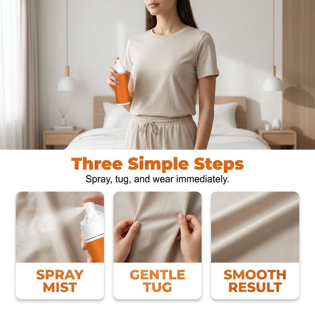 Spray anti-rides instantané pour tissu