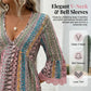 Robe Courte Bohème à Imprimé et Col V pour Femme