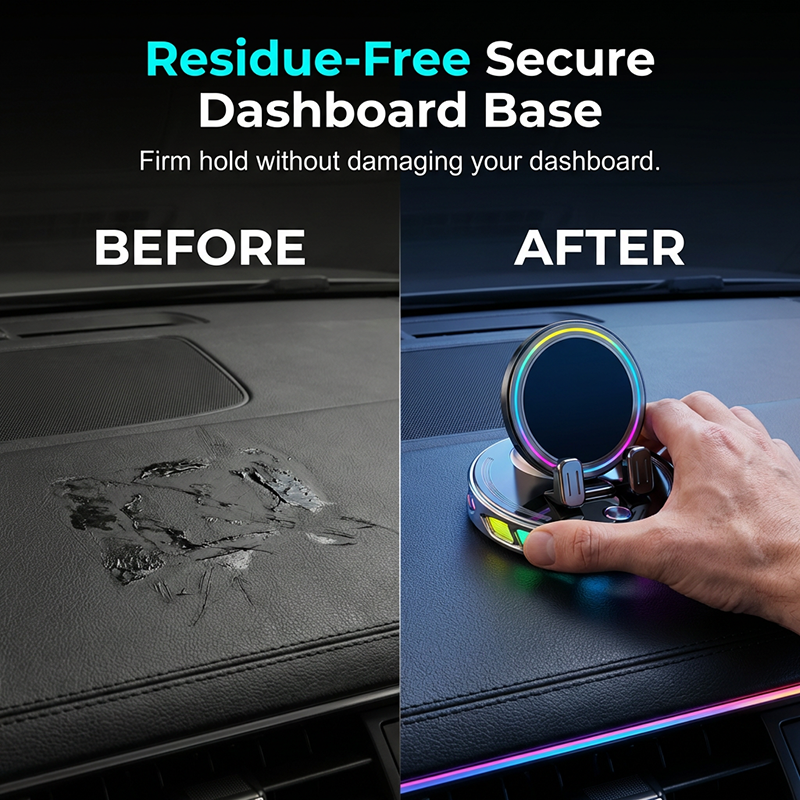 📱PROMO FLASH 50%🚗Support Voiture Téléphone RGB avec Recharge Sans Fil 15W – Fixation Auto, Rotation Libre, 3 Couleurs, Sécurisé & Pratique✨