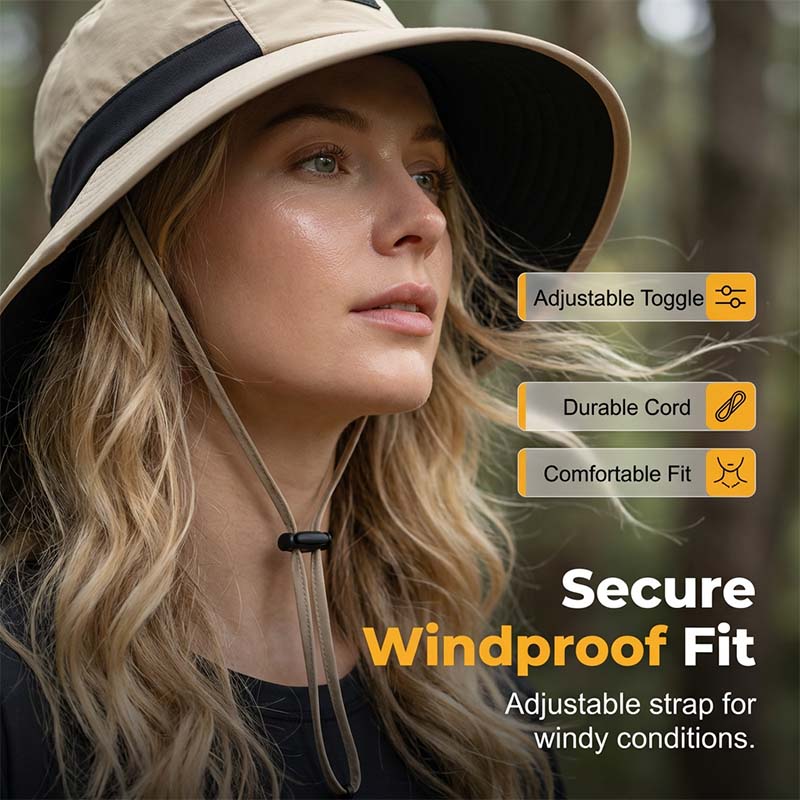 Chapeau de Soleil Anti-UV UPF 50+ à Bords Larges avec Protège-Nuque