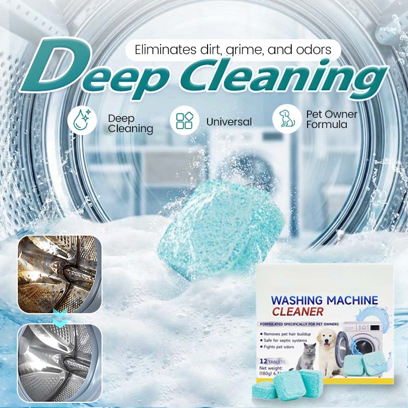 🧺 Offre spéciale du dernier jour :17.99€ ! 🔥 2 achetés 1 offerts 🎁 Comprimés Nettoyants Machine à Laver – 12 Pièces, Dissolution Rapide, Anti-Odeurs, Compatible Tous Types, Pour un Linge Frais 🧼