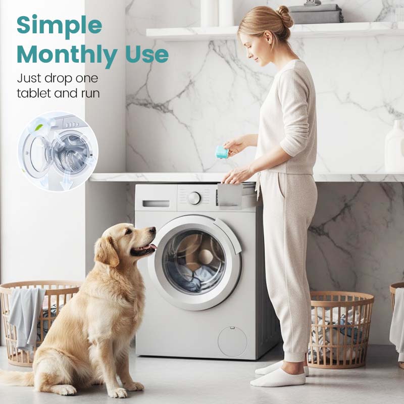 🧺 Offre spéciale du dernier jour :17.99€ ! 🔥 2 achetés 1 offerts 🎁 Comprimés Nettoyants Machine à Laver – 12 Pièces, Dissolution Rapide, Anti-Odeurs, Compatible Tous Types, Pour un Linge Frais 🧼