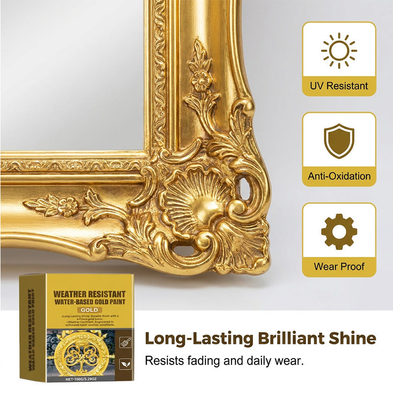 🔥PROMO LIMITÉE✨Peinture dorée à base d'eau, résistante aux intempéries, brillant durable💰-54%✅