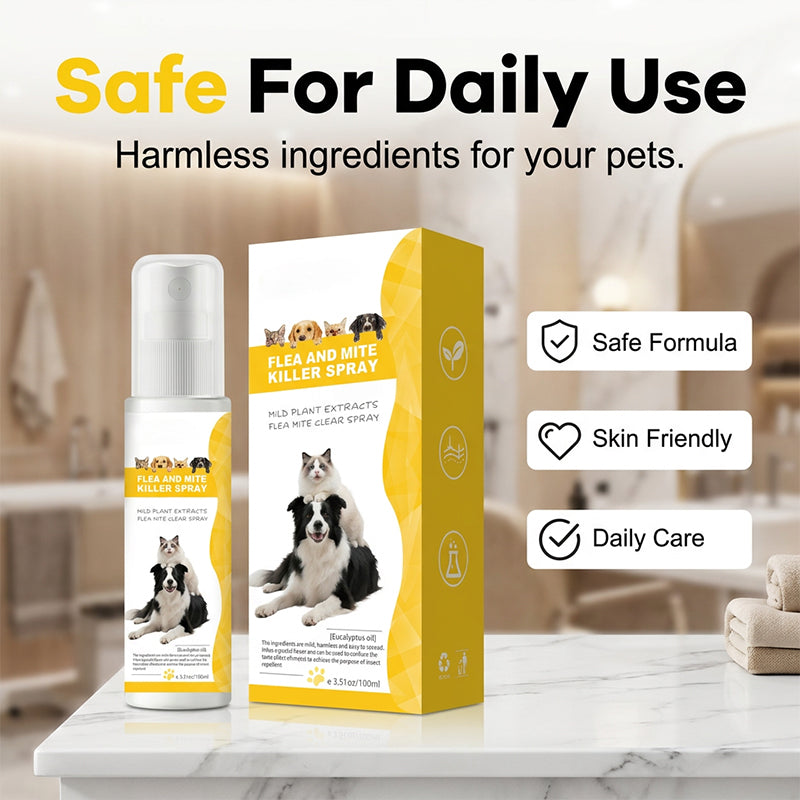🔥50 % de réduction le dernier jour !🔥Spray antiparasitaire doux pour animaux de compagnie