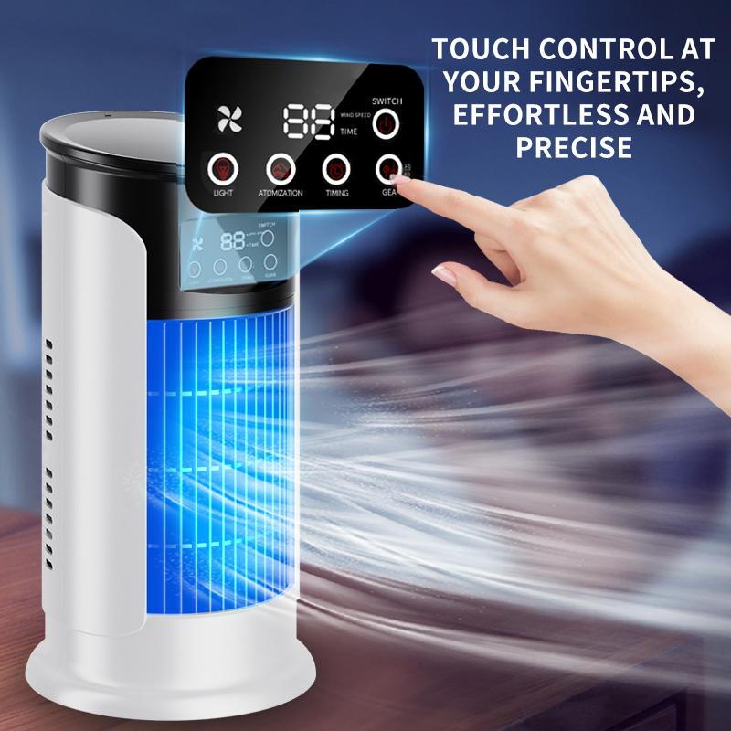 📢🔥 -50% ! Ventilateur Bureau USB 3-en-1 Refroidisseur Évaporation Humidificateur – 6 Vitesses Tactile Ultra-Silencieux Chambre Bureau, Alimentation USB Portable Partout, Minuterie 6h Économie Énergie · Blanc & Vert ✨