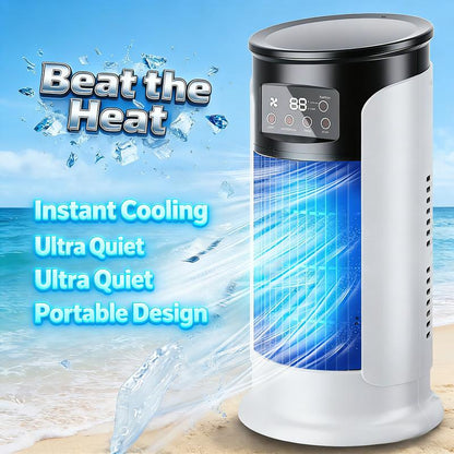 📢🔥 -50% ! Ventilateur Bureau USB 3-en-1 Refroidisseur Évaporation Humidificateur – 6 Vitesses Tactile Ultra-Silencieux Chambre Bureau, Alimentation USB Portable Partout, Minuterie 6h Économie Énergie · Blanc & Vert ✨