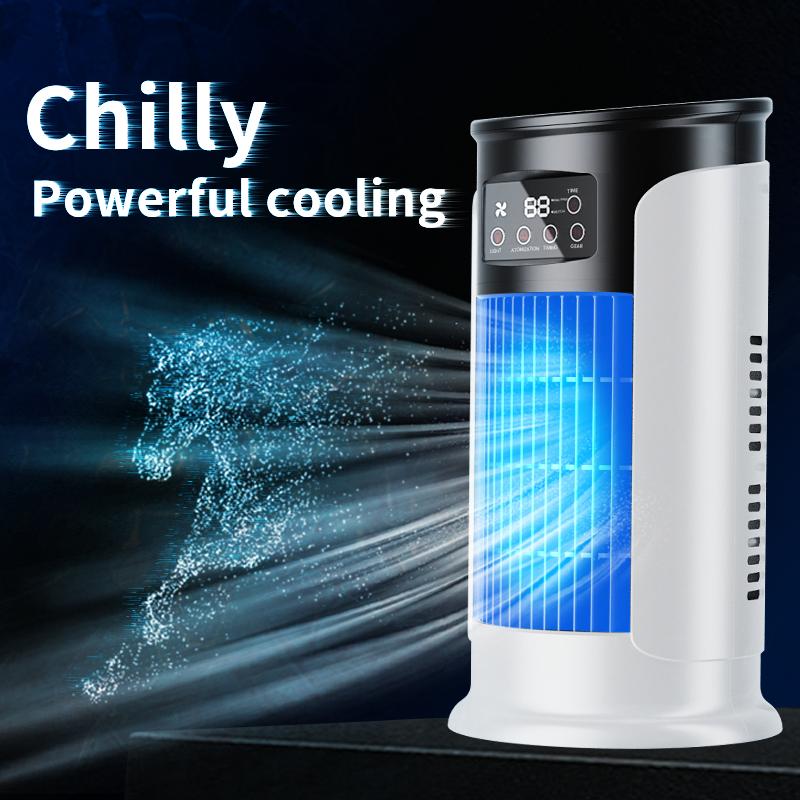 📢🔥 -50% ! Ventilateur Bureau USB 3-en-1 Refroidisseur Évaporation Humidificateur – 6 Vitesses Tactile Ultra-Silencieux Chambre Bureau, Alimentation USB Portable Partout, Minuterie 6h Économie Énergie · Blanc & Vert ✨