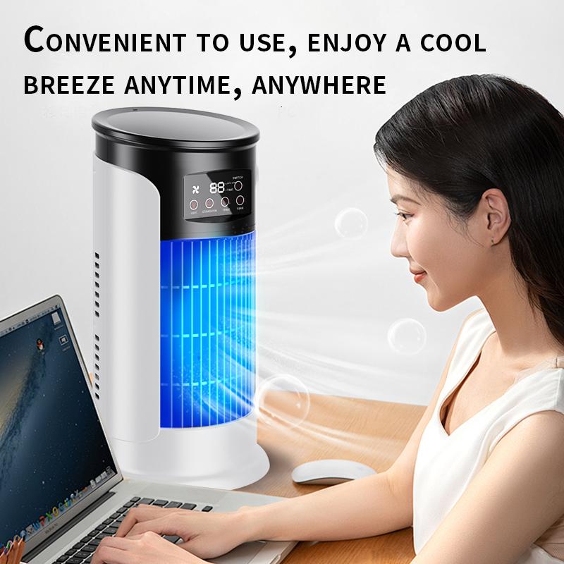 📢🔥 -50% ! Ventilateur Bureau USB 3-en-1 Refroidisseur Évaporation Humidificateur – 6 Vitesses Tactile Ultra-Silencieux Chambre Bureau, Alimentation USB Portable Partout, Minuterie 6h Économie Énergie · Blanc & Vert ✨