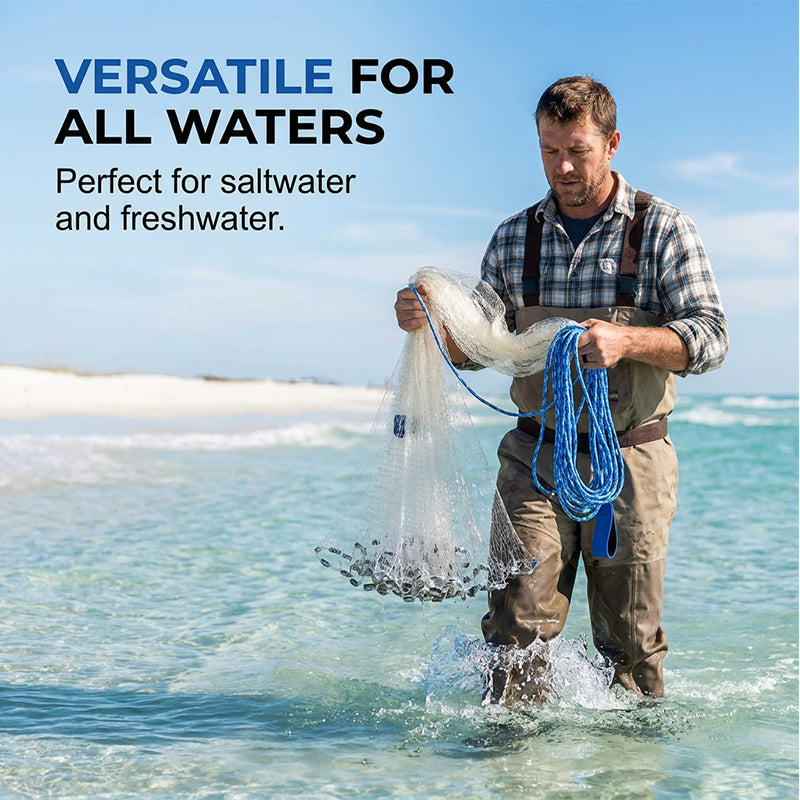 📢📢40% DE RÉDUCTION !! ⏰ Épervier de Pêche Facile à Lancer – Nylon Monofilament – Maillage Résistant & Coulissage Rapide – Diamètre 300/360 cm – Eau Douce et Mer 🐟