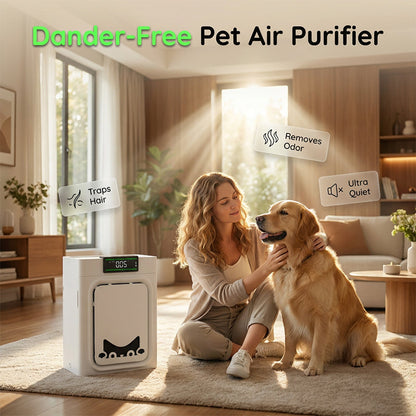 🐾🌬️ PROMO FLASH 50% ! Purificateur d'Air pour Animaux – Capture Poils & Squames, Double HEPA, Filtre Lavable, Design Compact, 2 Packs au Choix 🏡