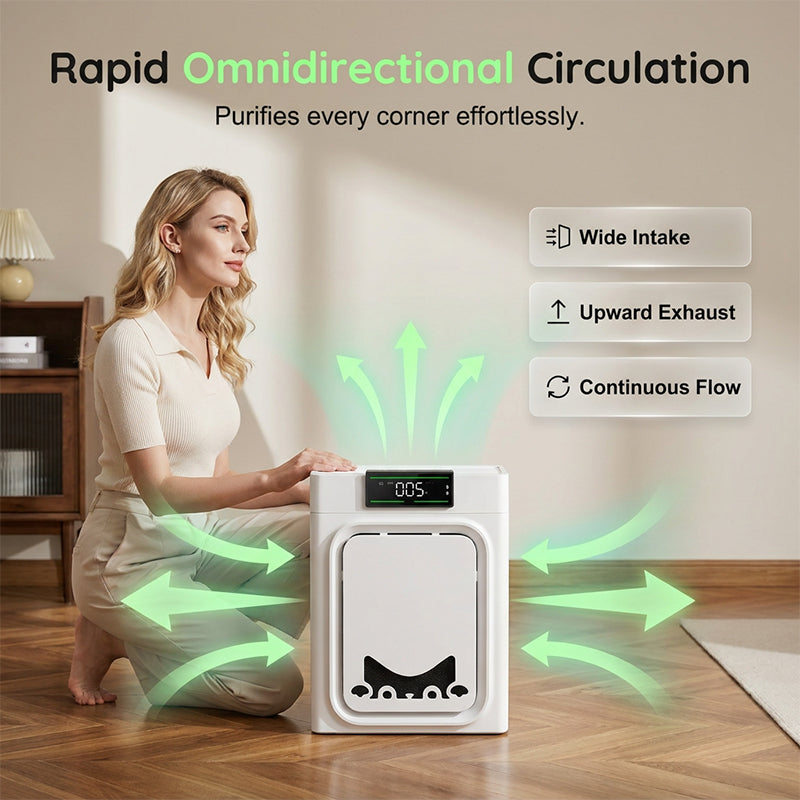 🐾🌬️ PROMO FLASH 50% ! Purificateur d'Air pour Animaux – Capture Poils & Squames, Double HEPA, Filtre Lavable, Design Compact, 2 Packs au Choix 🏡