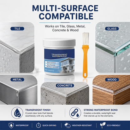 Mastic transparent imperméable avec pinceau