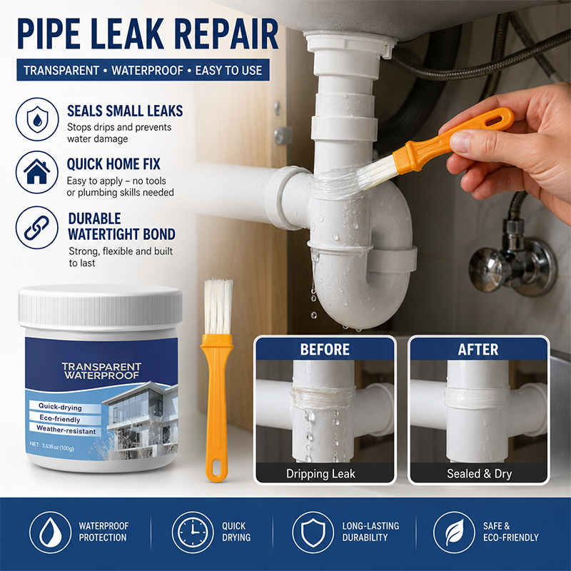 Mastic transparent imperméable avec pinceau
