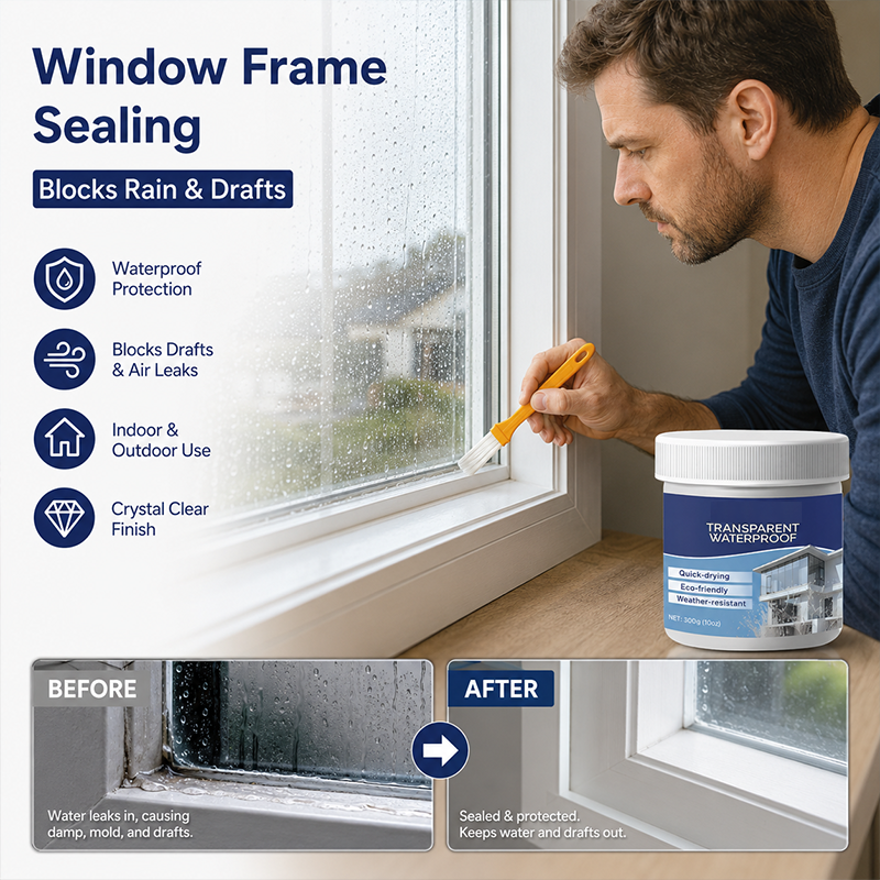 Mastic transparent imperméable avec pinceau