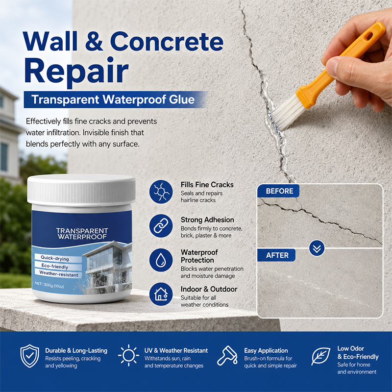 Mastic transparent imperméable avec pinceau